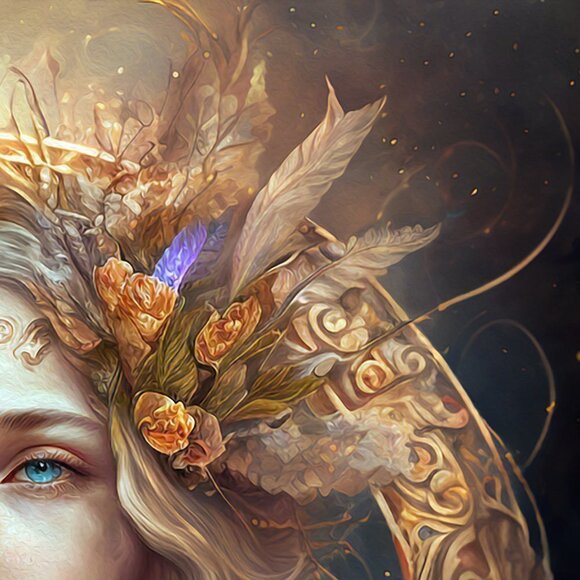 8x8 Virgo Zodiac The Maiden Wall Art‎ Illustration Watercolor Oil Painting Print - Picture 4 of 6